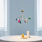 Lampadario in Vetro Multicolore con Design a Rami