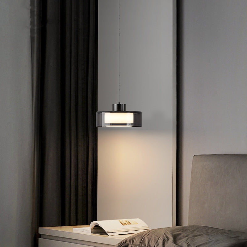 Lampada a sospensione in vetro fumé moderno