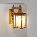 Lampada da parete a 1 luce a forma di padiglione cinese in alluminio solare impermeabile moderna
