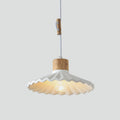 Lampada a sospensione moderna in cemento con paralume scallop a 1 luce per soggiorno