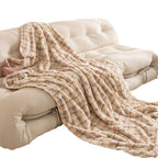 Plaid in Pelliccia Sintetica di Lusso con Texture Ondulata – Coperta Morbida in Pelliccia con Retro in Microfibra