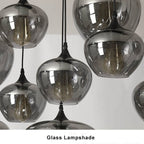 Sospensione LED in Vetro Grigio Fumo Moderno a 1 Luce