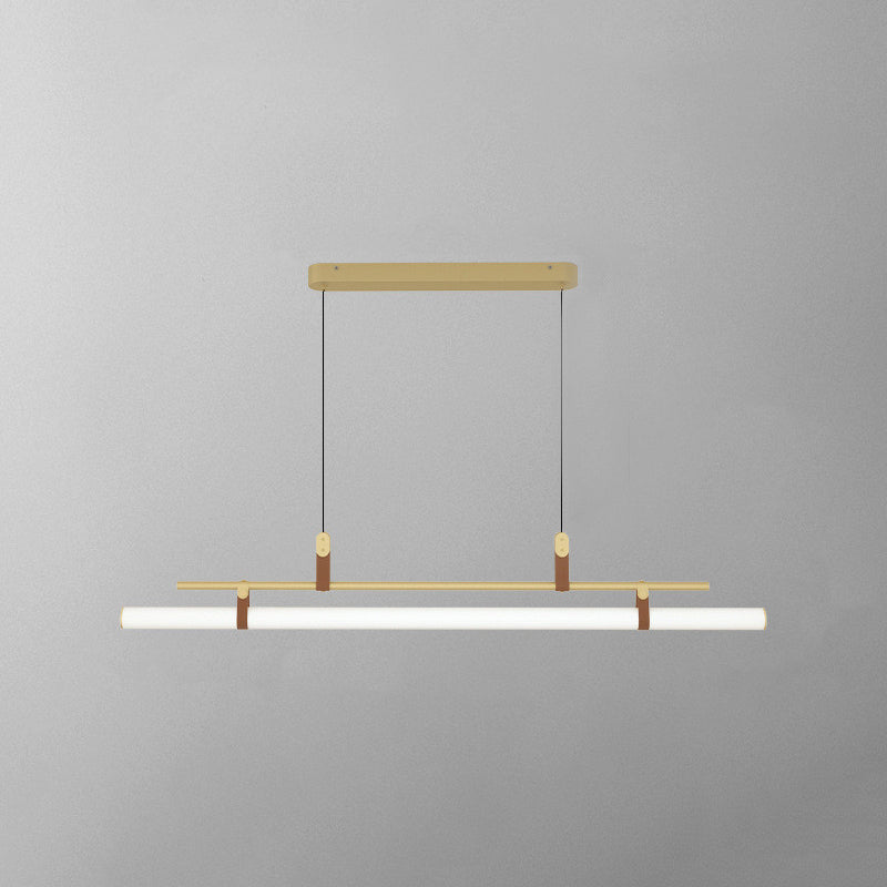 Inari Moderno Lampadario Lineare in Metallo, Nero/Oro
