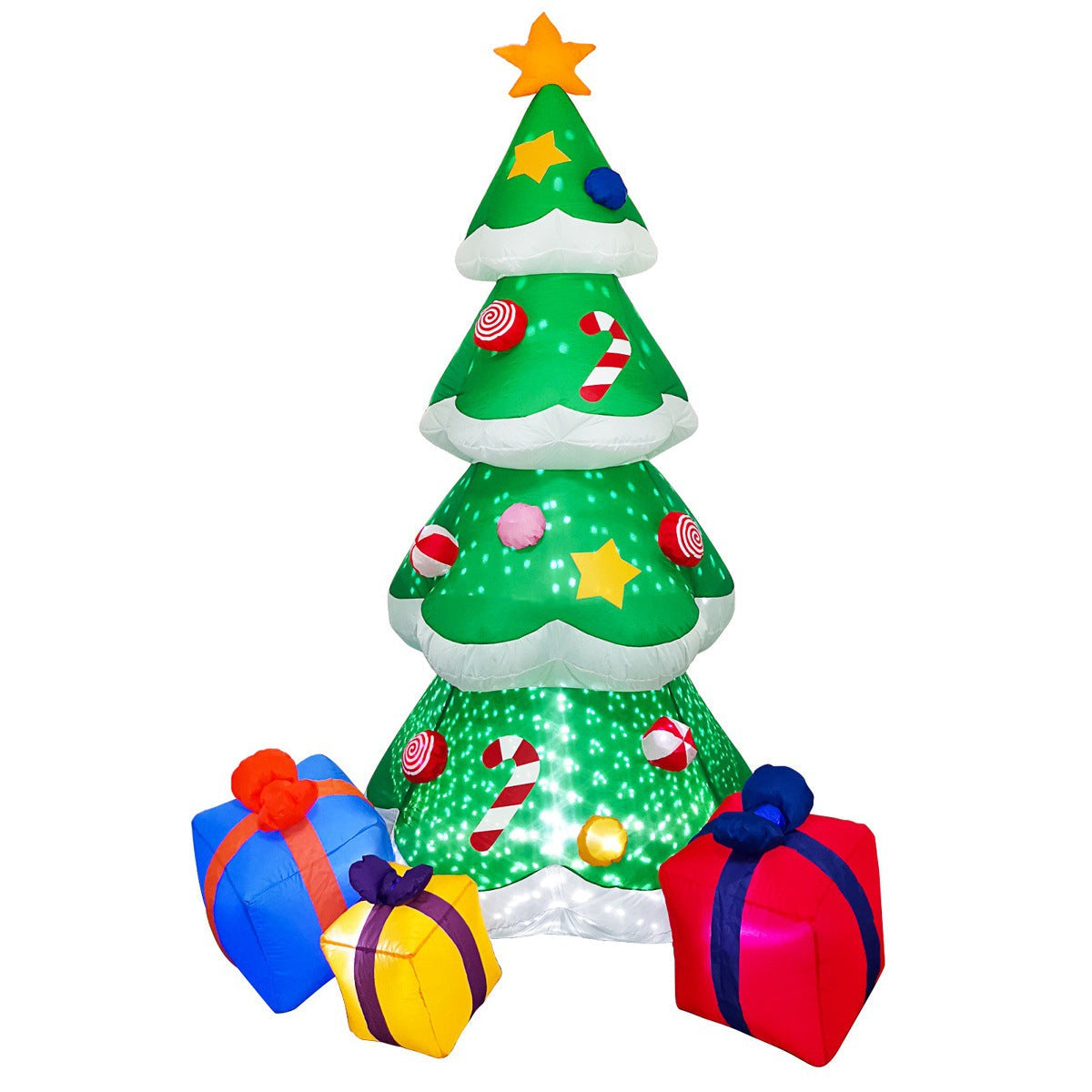 Babbo Natale Gonfiabile su Orso Polare con Illuminazione LED – Decorazione Natalizia per Esterni