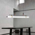 Inari Moderno Lampadario Lineare in Metallo, Nero/Oro