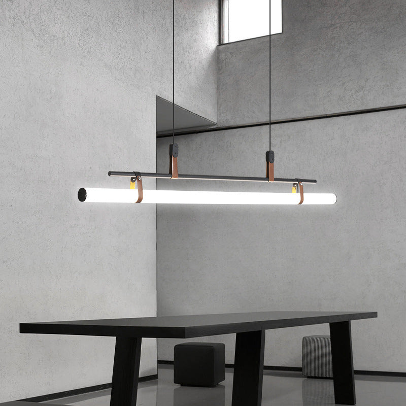 Inari Moderno Lampadario Lineare in Metallo, Nero/Oro
