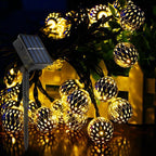 Luci a Stringa Solari Palloni Marocchini Colorati LED Luci di Natale Decorazione Esterno Luci a Stringa