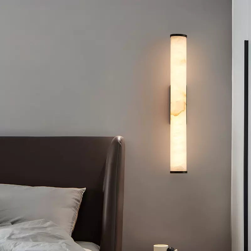 Applique da Parete LED 1 Luce in Marmo Spagnolo Minimalista Moderno con Rame