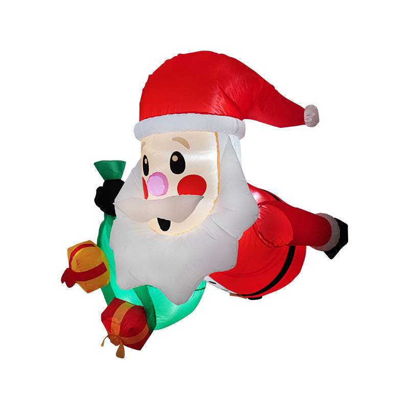 Babbo Natale Gonfiabile su Orso Polare con Illuminazione LED – Decorazione Natalizia per Esterni
