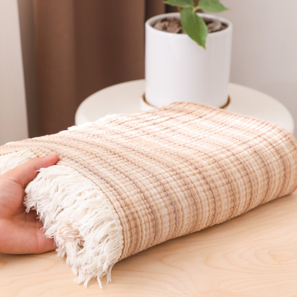 Plaid a Righe per Donne – Coperta Morbida e Stilosissima