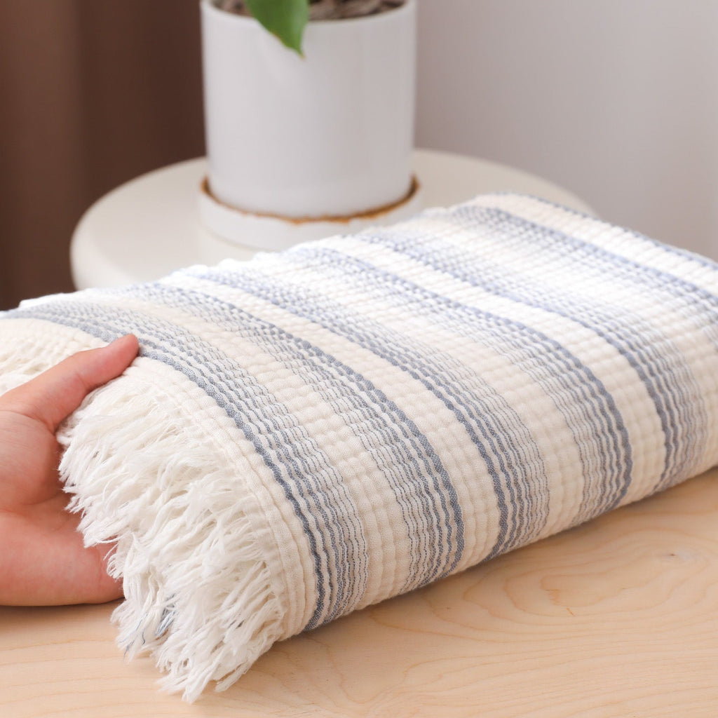 Plaid a Righe per Donne – Coperta Morbida e Stilosissima