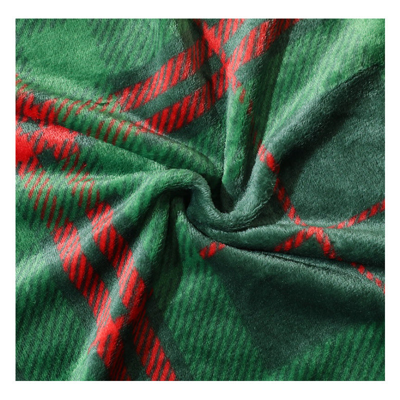 Plaid in Fleece di Peluche con Motivo Scozzese – Morbido e Caldo Plaid per Divano e Letto