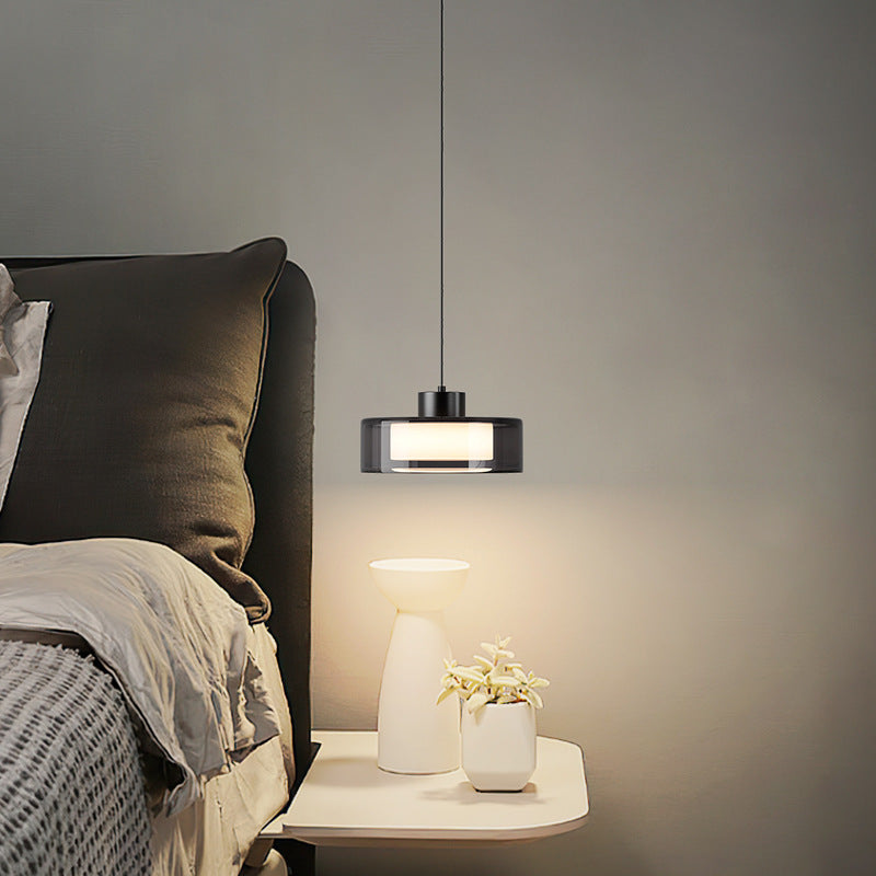 Lampada a sospensione in vetro fumé moderno