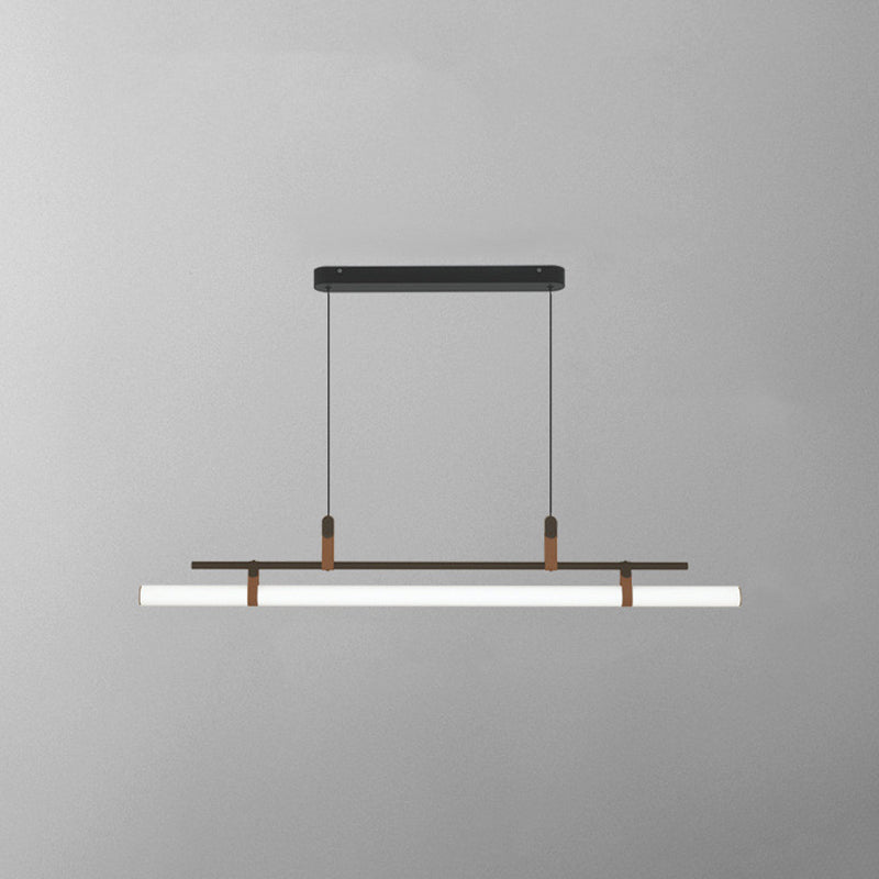 Inari Moderno Lampadario Lineare in Metallo, Nero/Oro