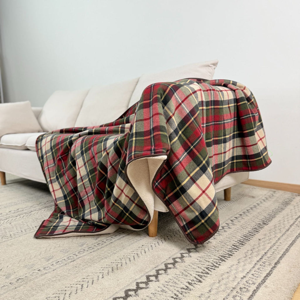 Coperta in Fleece a Quadri – Plaid Morbido e Caldo per Divano e Letto