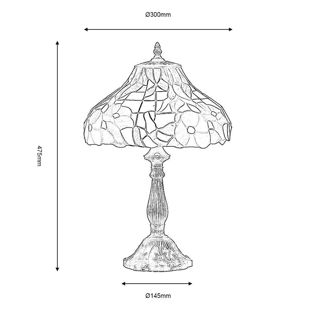 Lampada da Tavolo Tiffany Peonies di Oaks Lighting