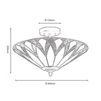 Oaks Lighting Allanton Semi Flush Tiffany Lampada da Soffitto