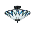 Oaks Lighting Allanton Semi Flush Tiffany Lampada da Soffitto