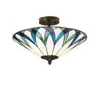 Oaks Lighting Allanton Semi Flush Tiffany Lampada da Soffitto