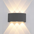 Avelira | Moderno Applique da Esterno LED Up Down in Alluminio Nero Sabbiato con Luce Calda 3000K