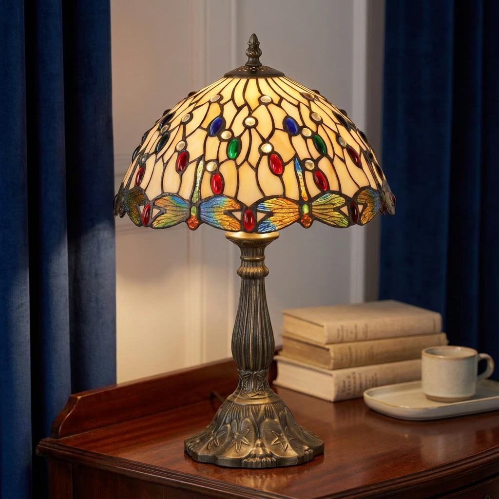 Lampada Tiffany Oaks Dragonfly II - Paralume da 30 cm