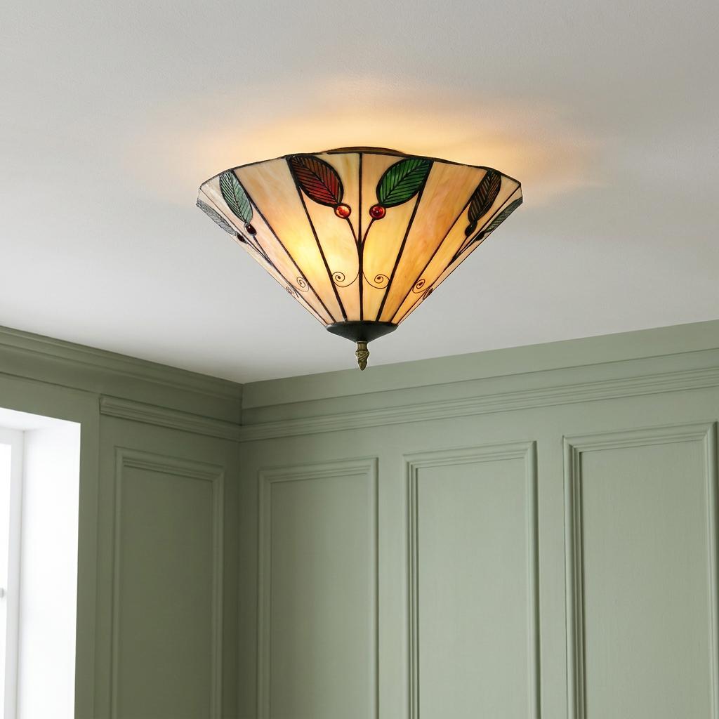 Lampada da soffitto Tiffany Foglia Oaks