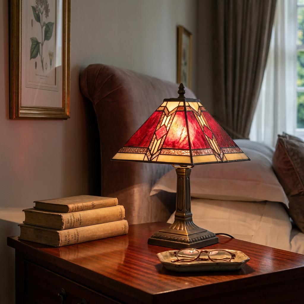Lampada da Comodino Aztec Tiffany di Oaks Lighting