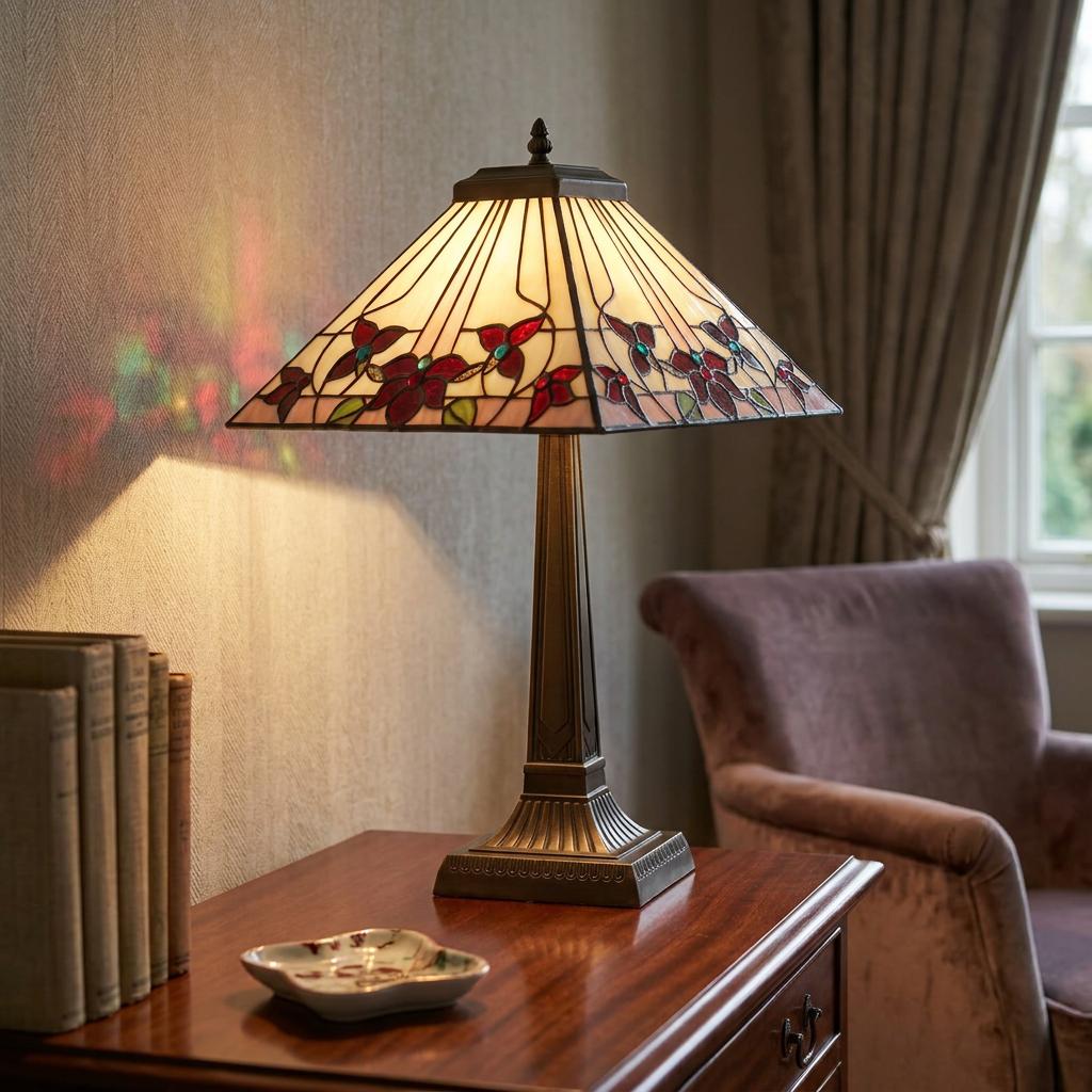 Lampada da Tavolo Tiffany Camillo 14" di Oaks Lighting