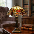 Lampada da Tavolo Media Tiffany Dragonfly di Oaks Lighting