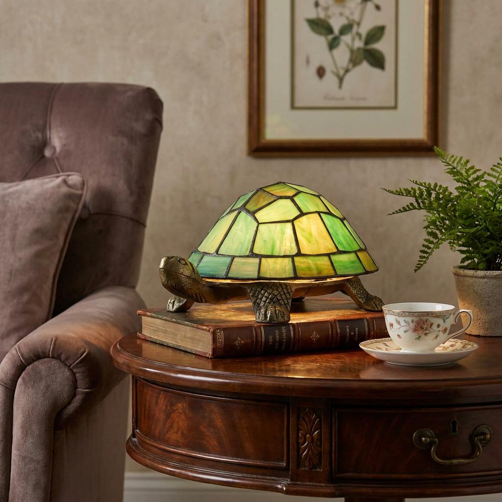 Lampada da Tavolo Oaks Tiffany Verde Tartaruga