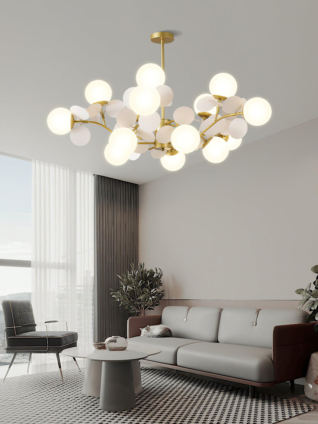 Lampadario Albero Bianco
