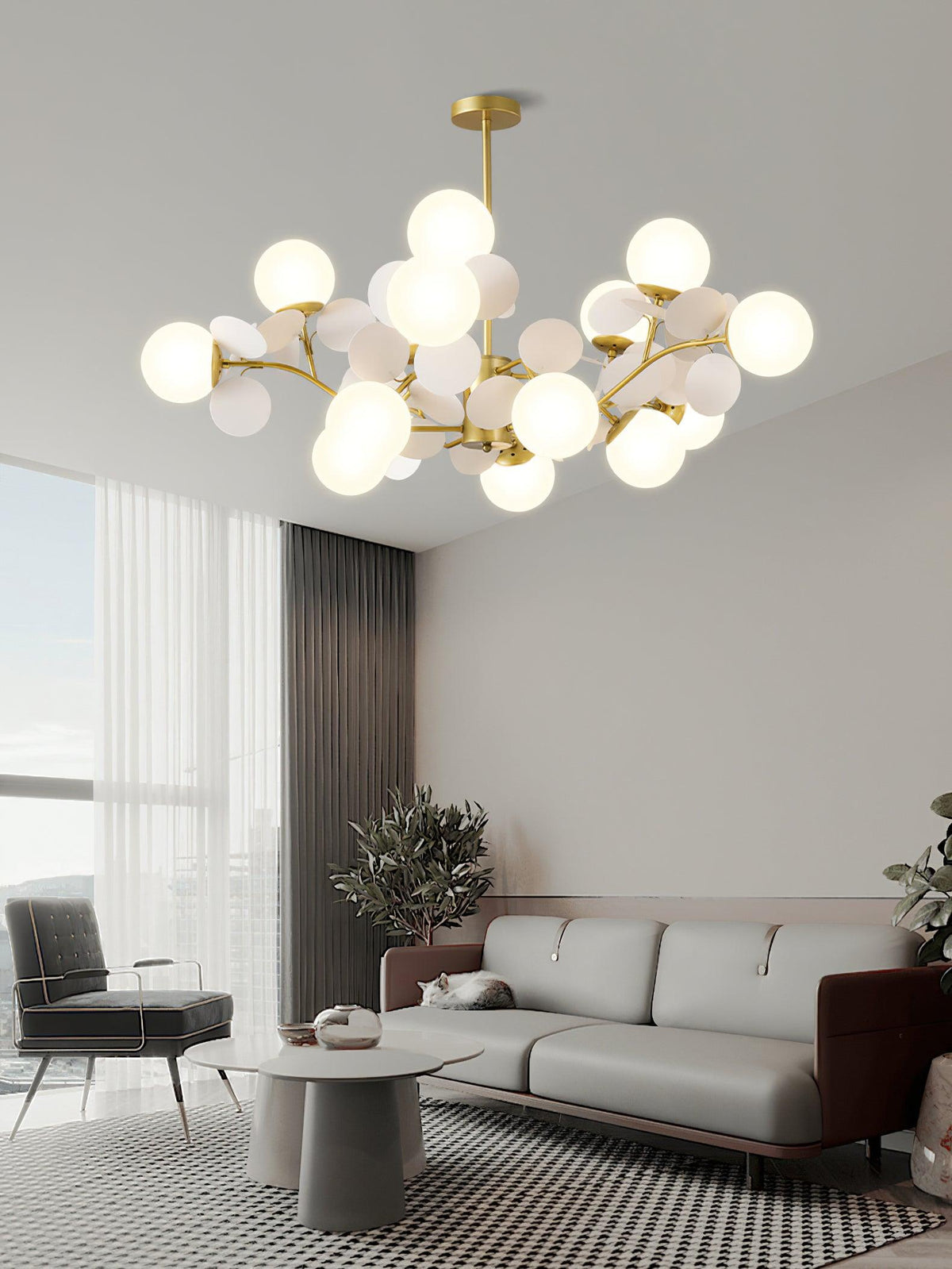 Lampadario Albero Bianco