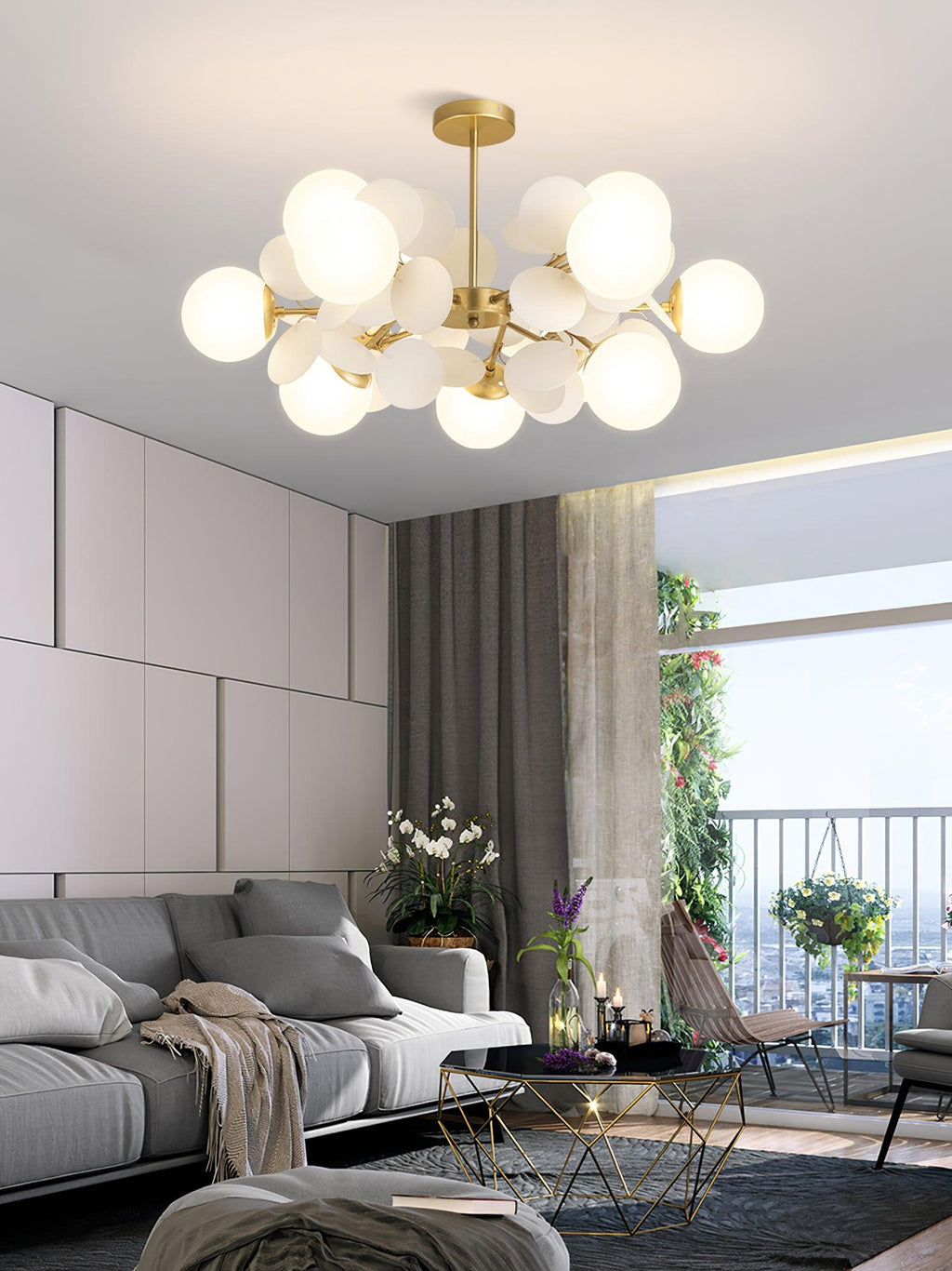 Lampadario Albero Bianco