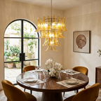 Lampadario in Vetro a Petali a Strati