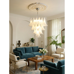 Lampadario in Vetro a Petali a Strati