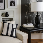 OCS - Cuscino con stampa zebra – velluto lussuoso con frange, incluso il ripieno