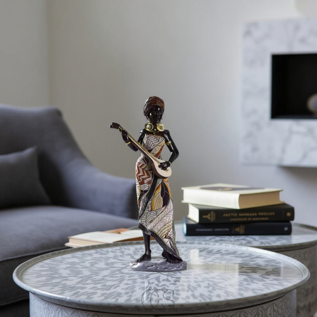 OCS - Set di Sculture Decorative di Musicisti Africani