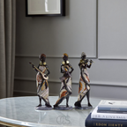 OCS - Set di Sculture Decorative di Musicisti Africani