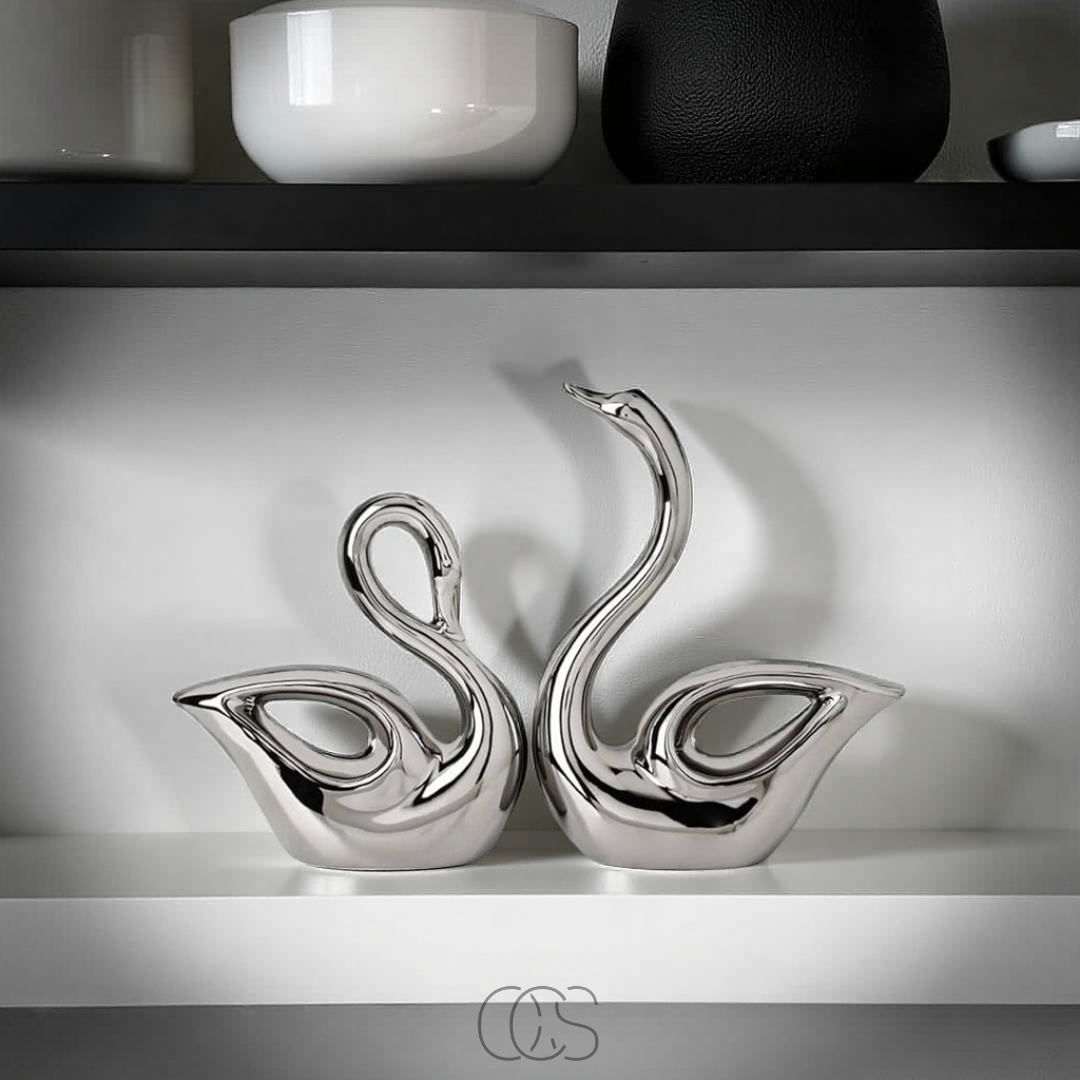 OCS - Coppia di Cigni in Ceramica