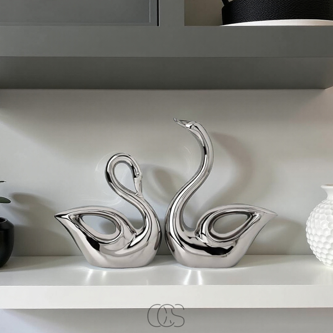 OCS - Coppia di Cigni in Ceramica