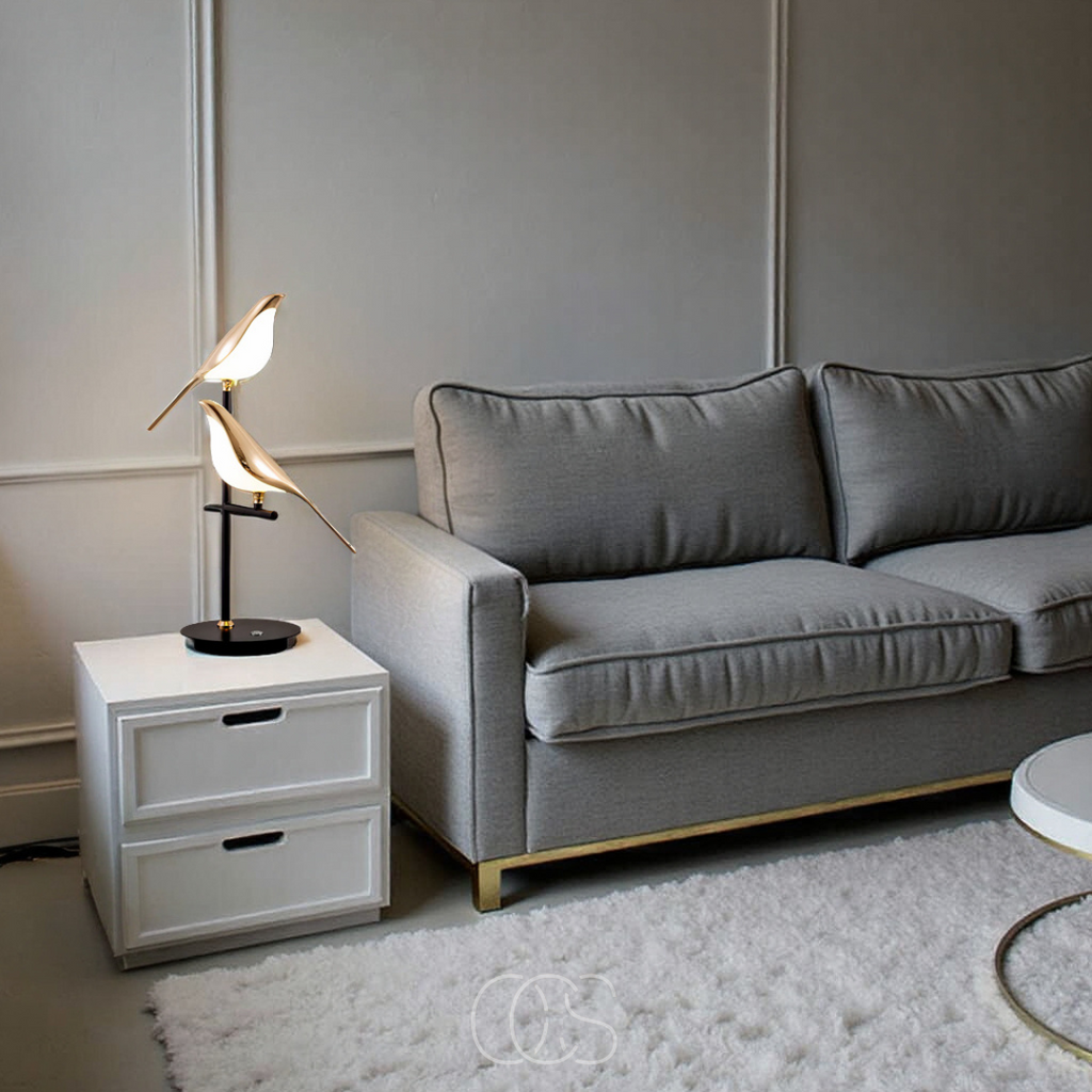 OCS - Lampada da Tavolo LED con Uccellino Dorato – Luce Calda e Atmosferica