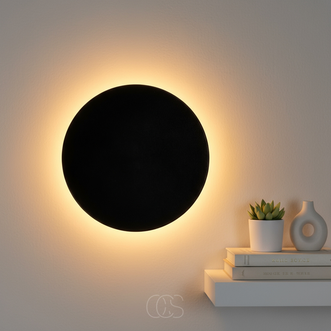 OCS - Applique Rotonda - Design Moderno LED in Nero