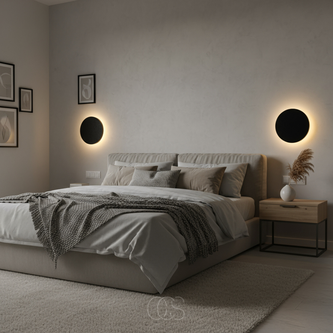 OCS - Applique Rotonda - Design Moderno LED in Nero