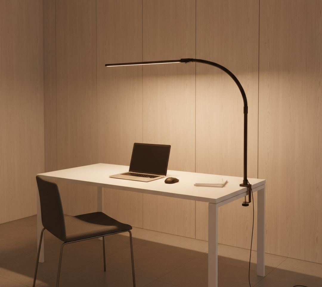 Lampada da Scrivania Regolabile con Barra LED Sottile Nera