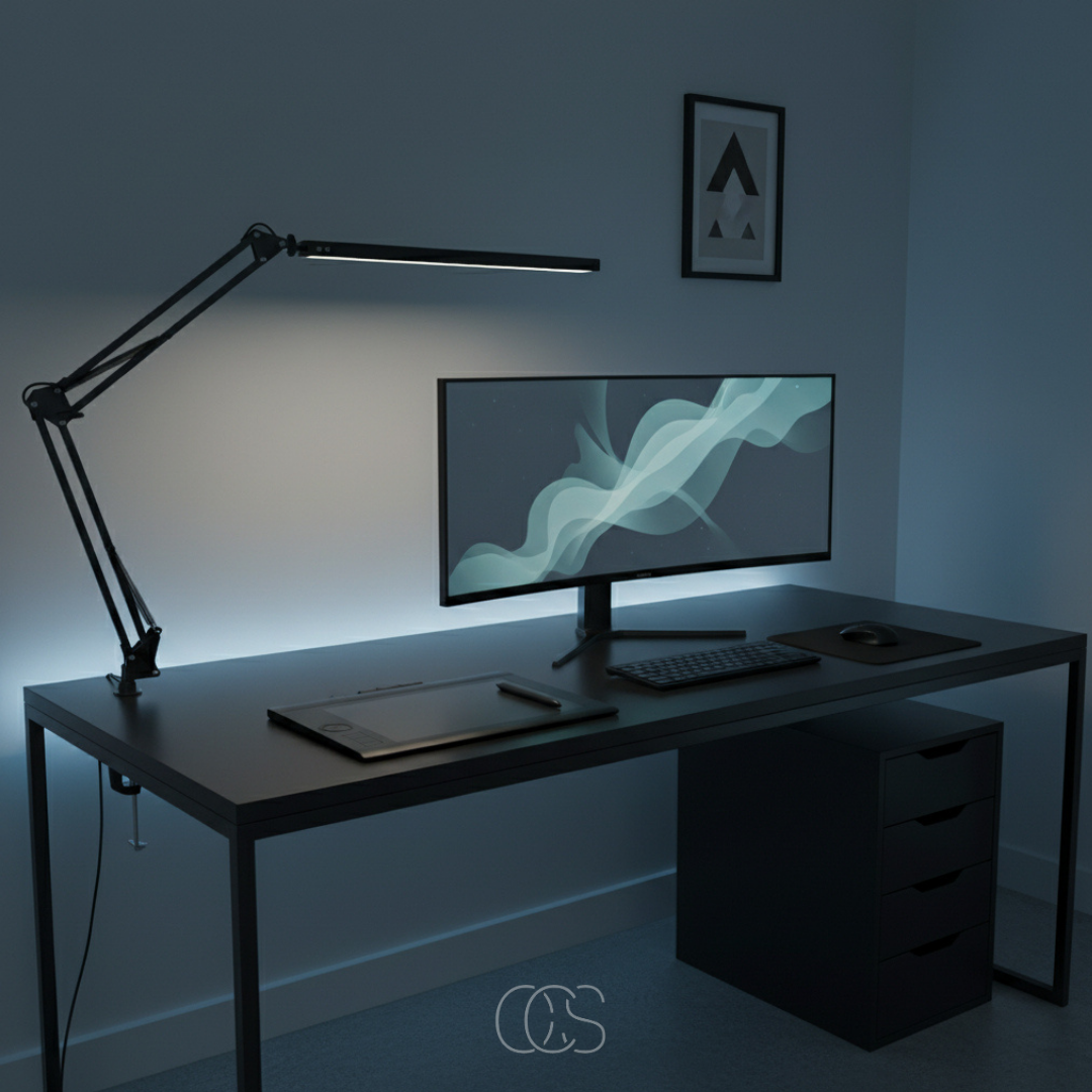OCS - Lampada da scrivania LED Antisa - Flessibile a 360° & Dimmerabile