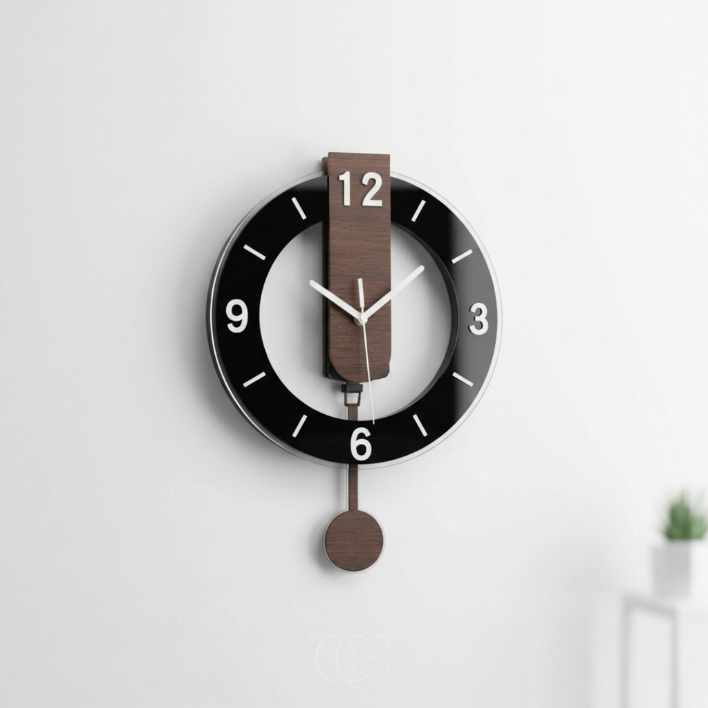 OCS - Grande orologio da parete silenzioso in stile retro