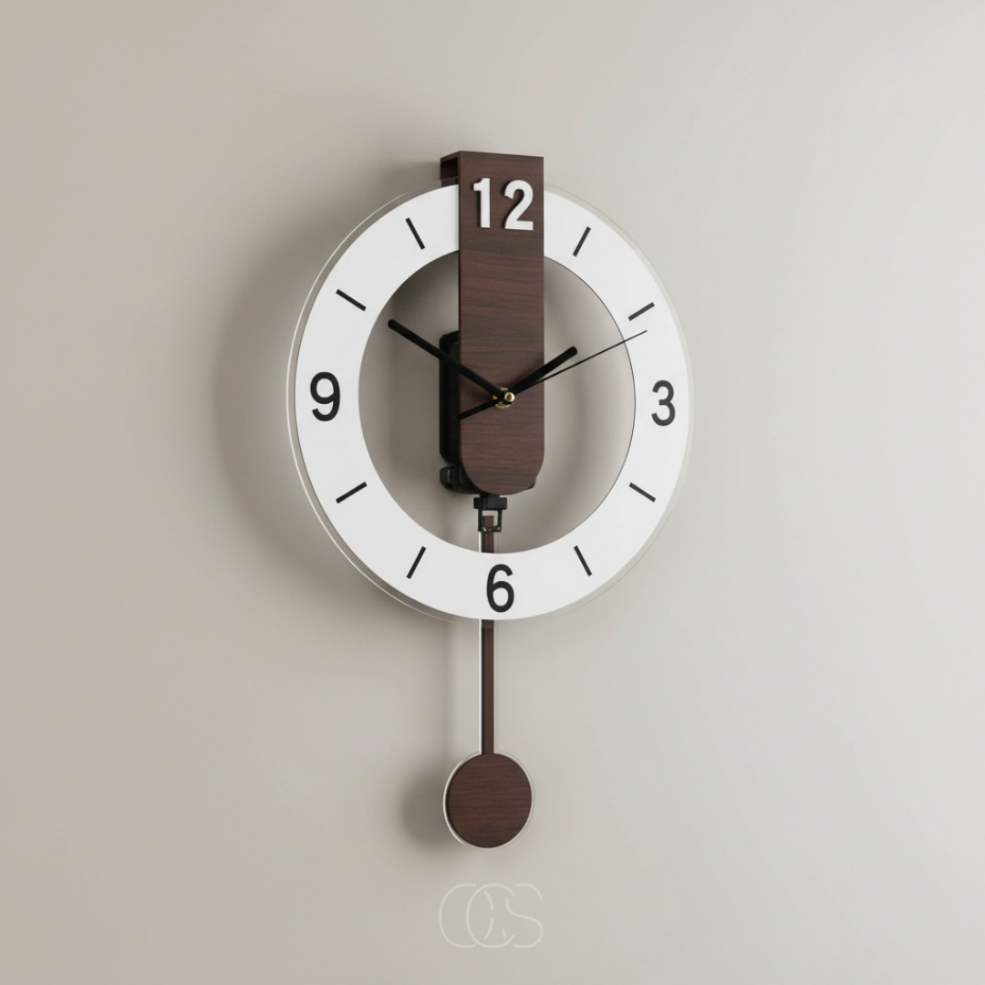OCS - Grande orologio da parete silenzioso in stile retro