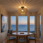 OCS - Lampada da soffitto Lina in rattan