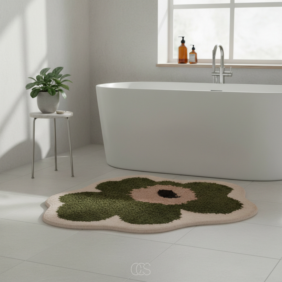 OCS - Tappetino da bagno a forma di fiore - antiscivolo