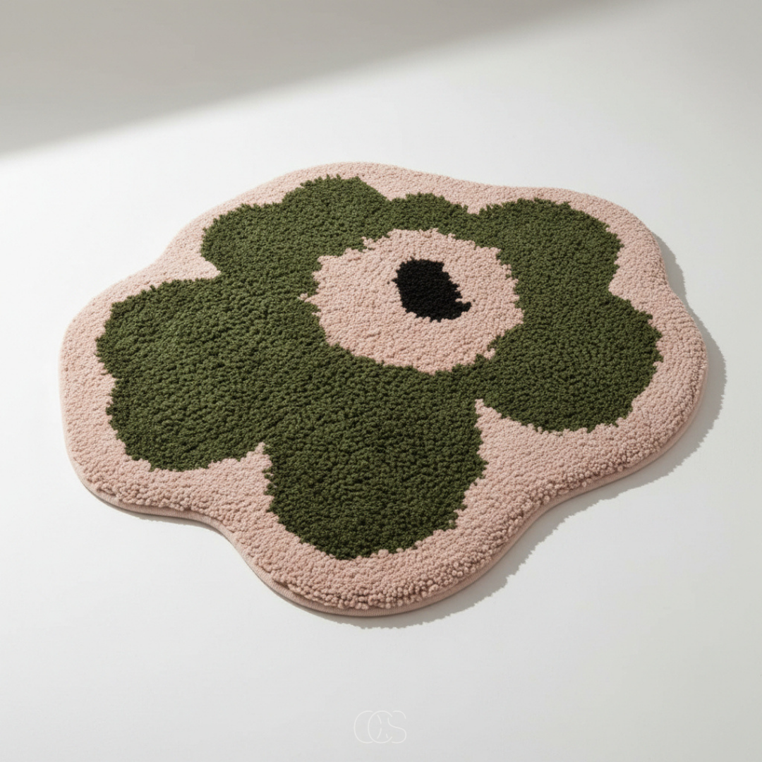 OCS - Tappetino da bagno a forma di fiore - antiscivolo